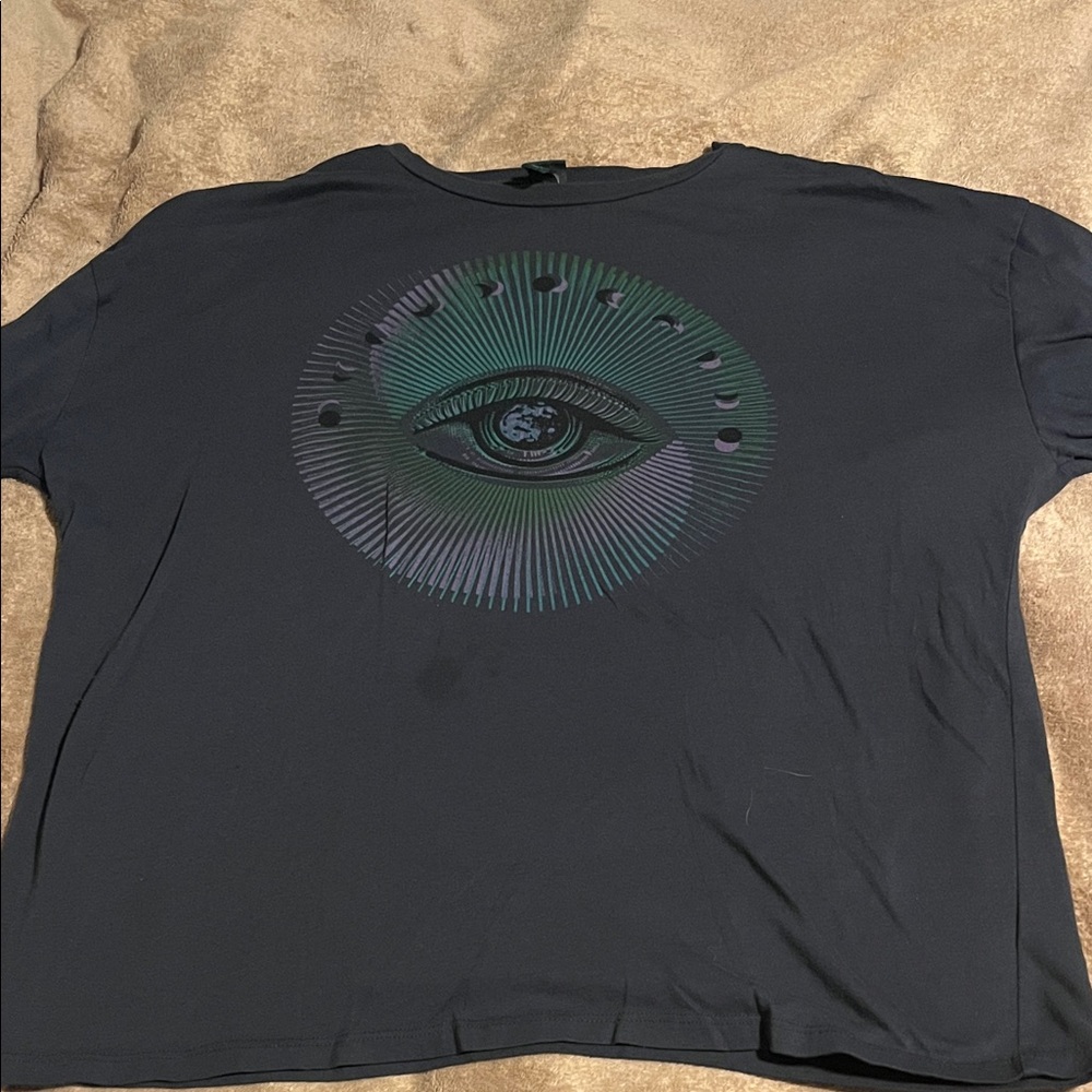 Wild Fable Black Tee with Eye Graphic